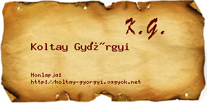 Koltay Györgyi névjegykártya
